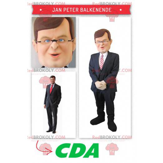 Holandský politik Jan Peter Balkenende maskot - Redbrokoly.com