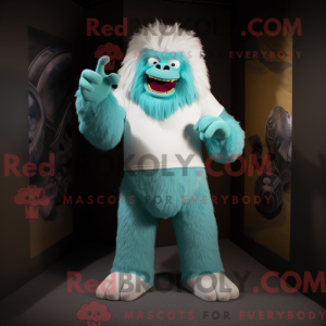Turquoise Yeti mascot...