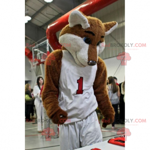 Mascota de Fox en traje de baloncesto - Redbrokoly.com