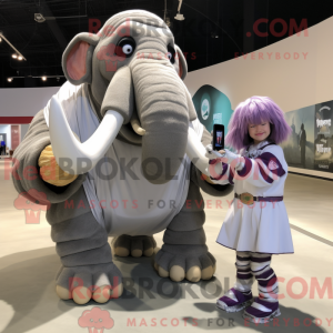 Sølv Mammoth maskot kostume...
