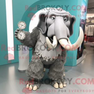 Sølv Mammoth maskot kostume...
