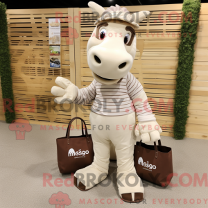 Wit Quagga-mascottekostuum...