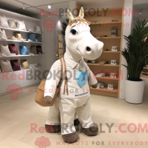 Wit Quagga-mascottekostuum...