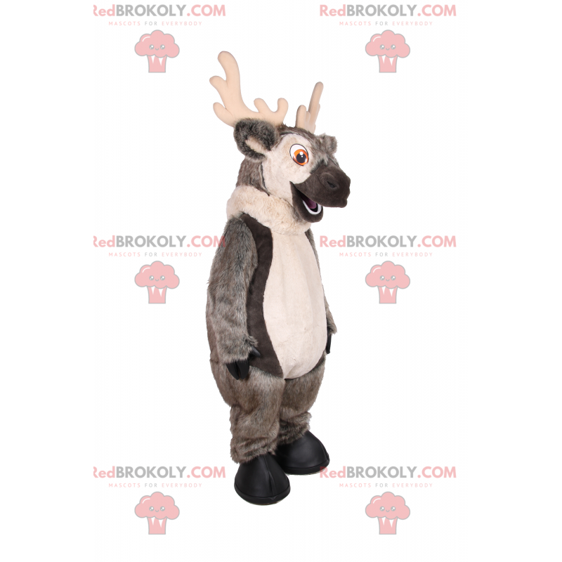 Graues Rentiermaskottchen - Redbrokoly.com