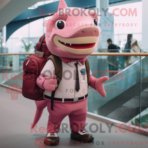 Rosa Shark-maskotdraktfigur...