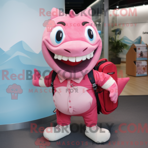 Rosa Shark-maskotdraktfigur...