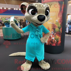 Blågrøn Meerkat maskot...