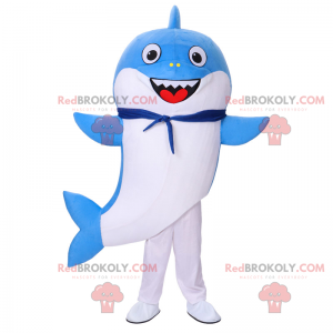 Blauwe haai mascotte glimlachen - Redbrokoly.com