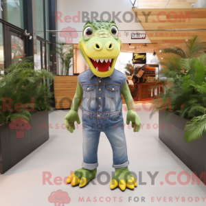 Oliven Tyrannosaurus maskot...