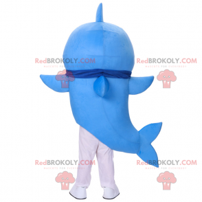 Blue shark mascot smiling - Redbrokoly.com