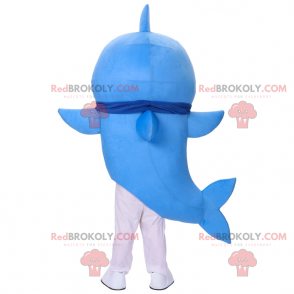 Mascotte de requin bleu souriant - Redbrokoly.com