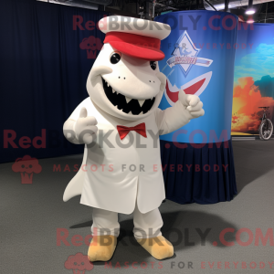 Cream Shark-mascottekostuum...