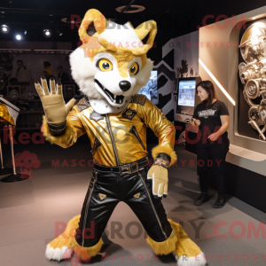 Gouden Wolf-mascottekostuum...