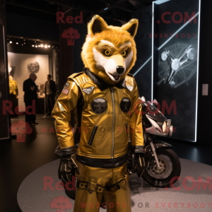 Gouden Wolf-mascottekostuum...