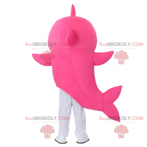 Pink haj maskot smilende - Redbrokoly.com