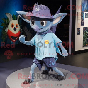 Blå frugt flagermus maskot...