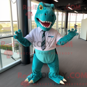 Postava maskota Teal T Rex...