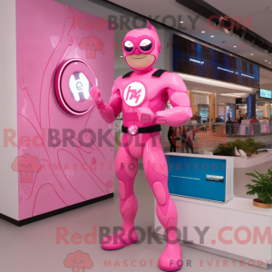 Pink Superhero mascot...