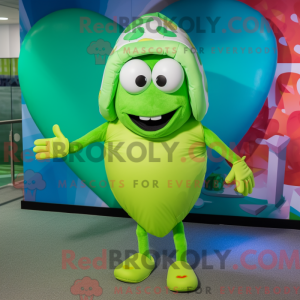 Lime Green Heart maskot...