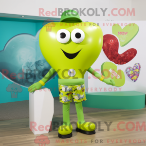 Lime Green Heart maskot...
