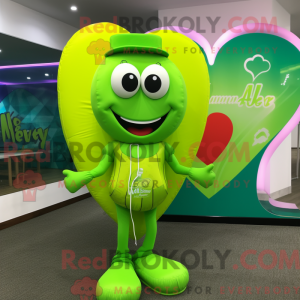 Lime Green Heart maskot...