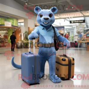 Blå Jaguarundi maskot...
