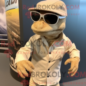 Beige Komodo Dragon maskot...
