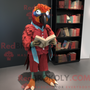 Rust Macaw maskot kostume...