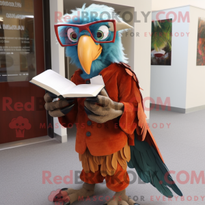 Rust Macaw maskot drakt...