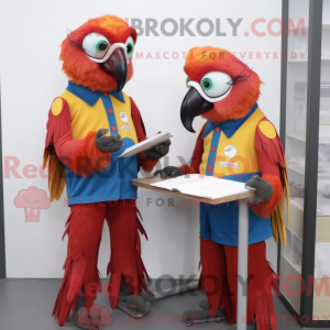 Rust Macaw maskot drakt...