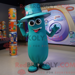 Teal Soda Can mascot...