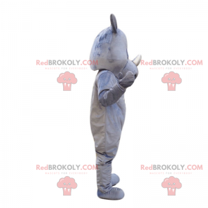 Mascotte grijze neushoorn - Redbrokoly.com