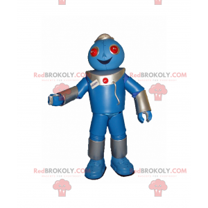 Blå robot maskot og røde øjne - Redbrokoly.com