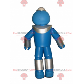 Blauwe robotmascotte en rode ogen - Redbrokoly.com