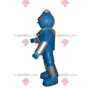 Blaues Robotermaskottchen und rote Augen - Redbrokoly.com