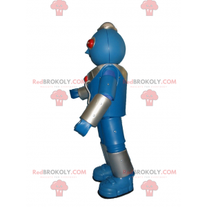 Mascotte de robot bleu et yeux rouges - Redbrokoly.com