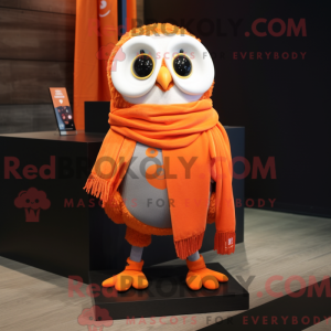 Orange Owl maskot kostyme...