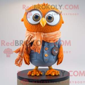 Orange Owl mascot costume...