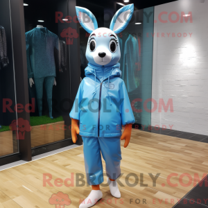 Sky Blue Roe Deer maskot...