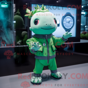 Green Axolotls mascot...