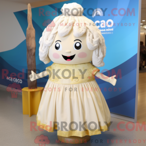 Krémová postava maskota...
