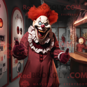 Bordowa maska Evil Clown w...