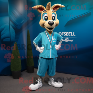 Cyan Gazelle Maskottchen...