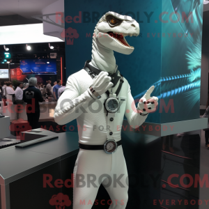 Hvid Velociraptor maskot...