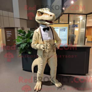 Cream Allosaurus maskot...