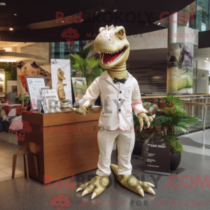 Cream Allosaurus maskot...