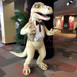 Cream Allosaurus maskot...