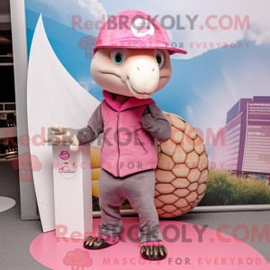 Pink Pangolin maskot...