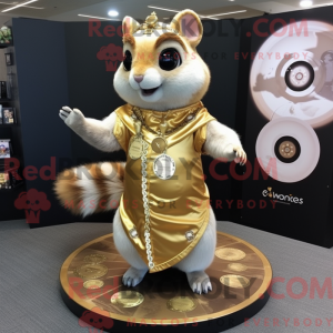 Guld flyvende egern maskot...