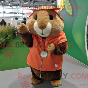 Brun marsvin maskot kostume...